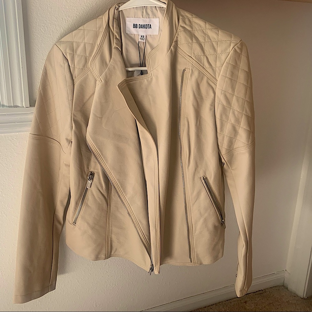 BB Dakota 'Pierre' Faux Leather Moto Jacket